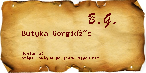 Butyka Gorgiás névjegykártya